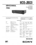 Сервисная инструкция Sony MDS-JB920