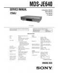 Сервисная инструкция Sony MDS-JE640