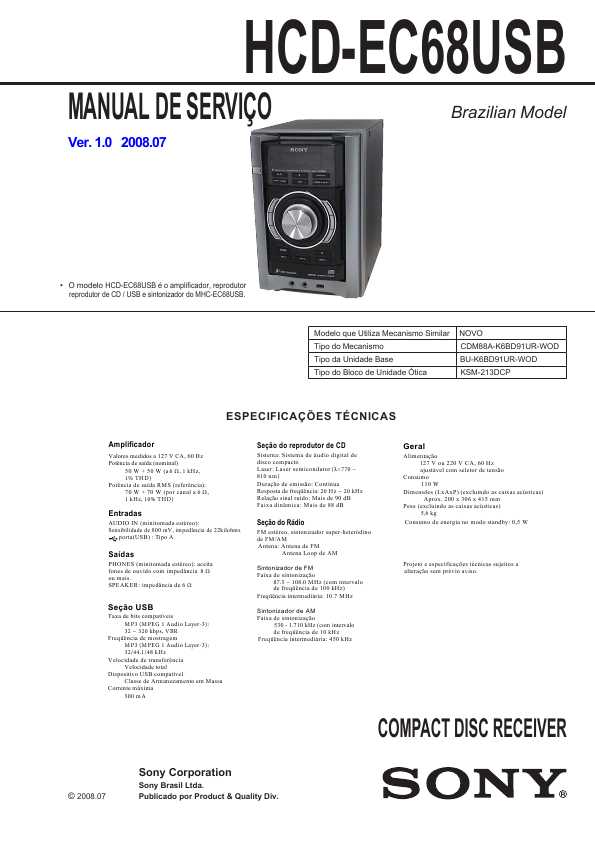 Сервисная инструкция Sony MHC-EC68USB