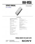 Сервисная инструкция Sony NW-MS6