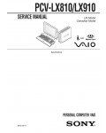 Сервисная инструкция Sony PCV-LX810, PCV-LX910