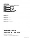 Сервисная инструкция SONY PDW-70MD, F30, F70