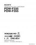 Сервисная инструкция SONY PDW-F335, F355 VOL.1, 1st-edition, REV.1