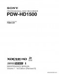 Сервисная инструкция SONY PDW-HD1500, MM VOL.1, 1st-edition, REV.6