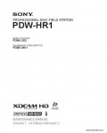 Сервисная инструкция SONY PDW-HR1, MM VOL.1, 1st-edition, REV.1