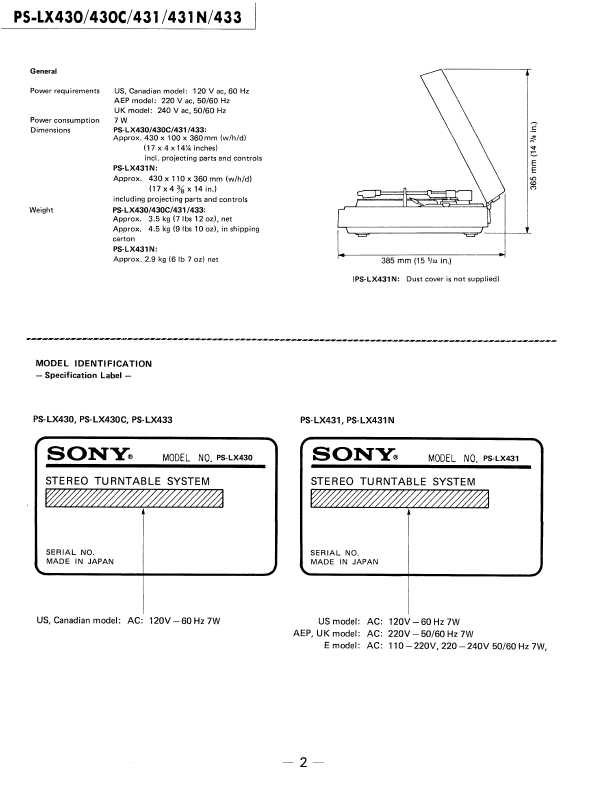 Сервисная инструкция Sony PS-LX430, PS-LX431, PS-LX433