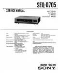 Сервисная инструкция Sony SEQ-D705