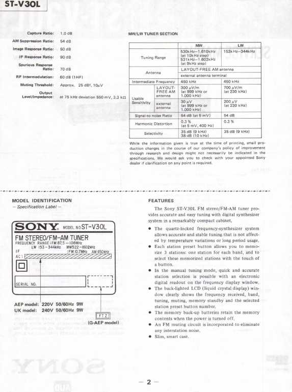 Сервисная инструкция Sony ST-V30L
