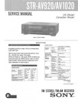 Сервисная инструкция Sony STR-AV920, STR-AV1020