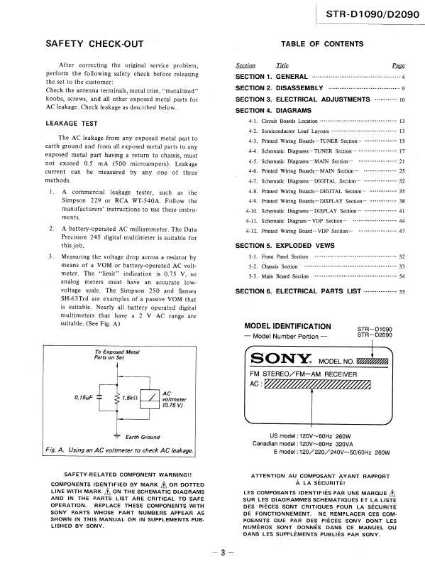 Сервисная инструкция Sony STR-D1090, STR-D2090