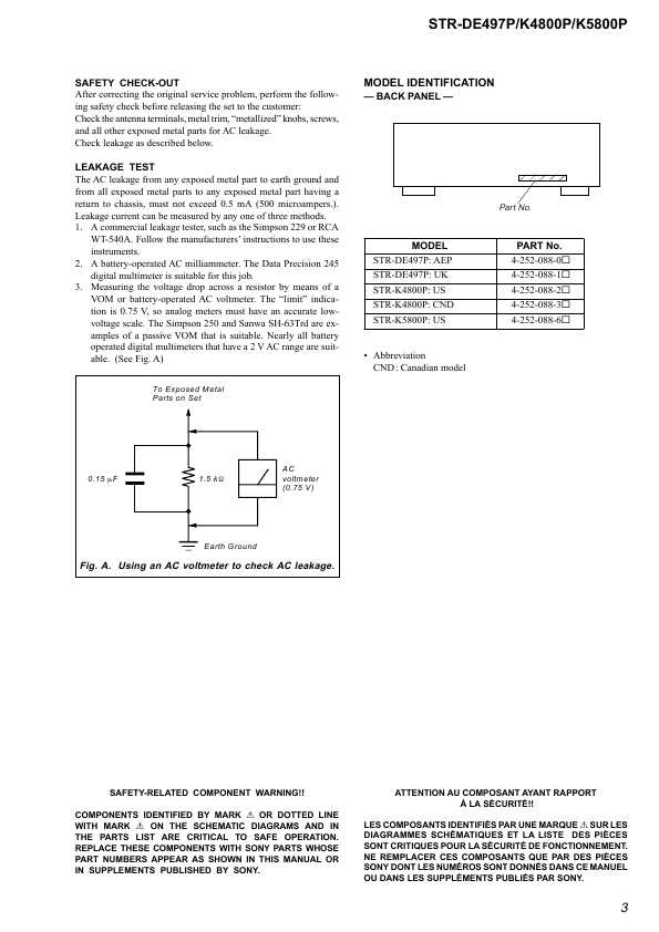 Сервисная инструкция Sony STR-DE497, STR-K4800P, STR-K5800P