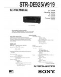 Сервисная инструкция Sony STR-DE925, STR-V919