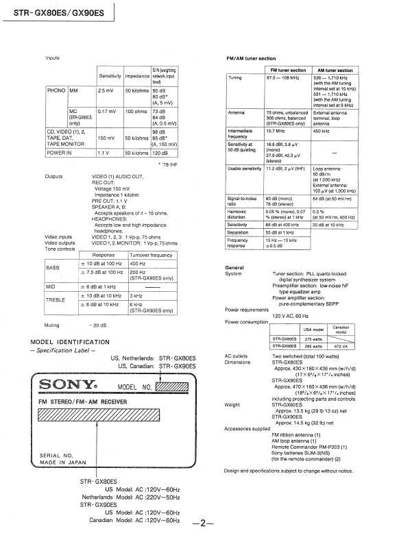 Сервисная инструкция Sony STR-GX80ES, STR-GX90ES