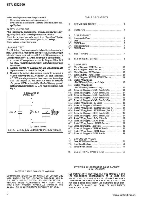 Сервисная инструкция SONY STR-KS2300