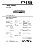 Сервисная инструкция Sony STR-KSL5, V1.0