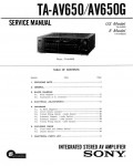 Сервисная инструкция Sony TA-AV650, TA-AV650G