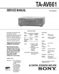 Сервисная инструкция Sony TA-AV661
