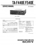 Сервисная инструкция Sony TA-F440E, TA-F540E