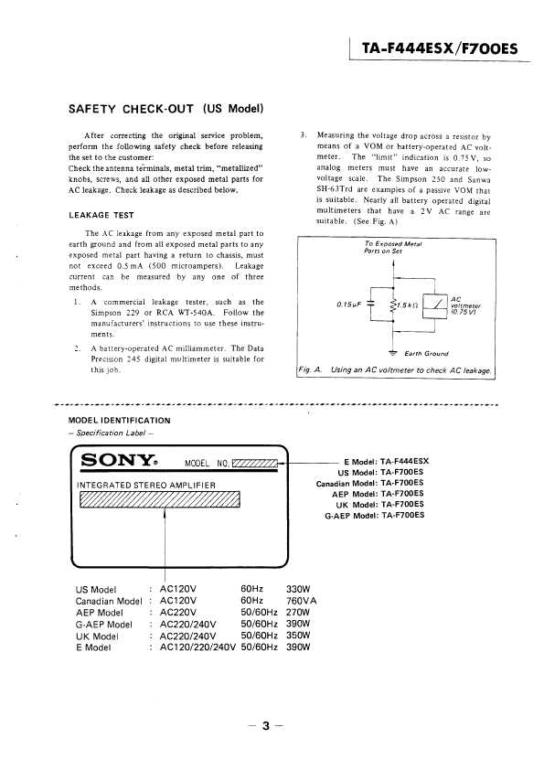 Сервисная инструкция Sony TA-F444ESX, TA-F700ES