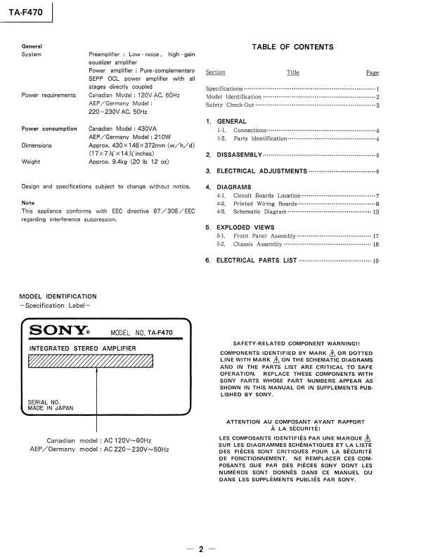 Сервисная инструкция Sony TA-F470
