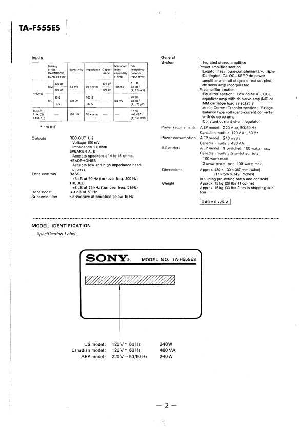 Сервисная инструкция Sony TA-F555ES