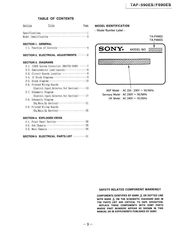 Сервисная инструкция Sony TA-F590ES, TA-F690ES