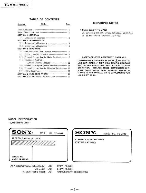 Сервисная инструкция Sony TA-V702, TA-V902