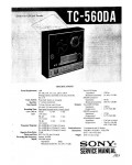 Сервисная инструкция Sony TC-560DA