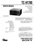 Сервисная инструкция Sony TC-H1700