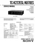 Сервисная инструкция Sony TC-K222ESL, TC-K870ES