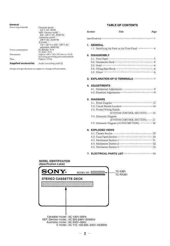 Сервисная инструкция Sony TC-K361, TC-RX361