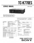 Сервисная инструкция Sony TC-K770ES