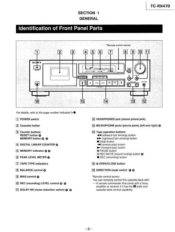 Сервисная инструкция Sony TC-RX470
