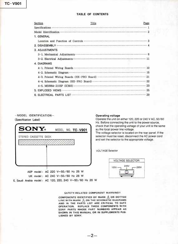 Сервисная инструкция Sony TC-V901