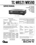 Сервисная инструкция Sony TC-WR521, TC-WR590