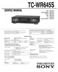Сервисная инструкция Sony TC-WR645S