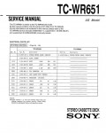 Сервисная инструкция Sony TC-WR651