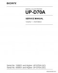 Сервисная инструкция SONY UP-D70A VOL.1