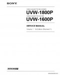Сервисная инструкция SONY UVW-1600P, 1800P VOL.1, 1st-edition, REV.1