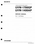 Сервисная инструкция SONY UVW-1700GP, 1400AP VOL.1, 1st-edition