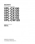 Сервисная инструкция Sony VPL-CX100, VPL-CX120, VPL-CX125, VPL-CX150, VPL-CX155, VPL-CW125