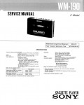 Сервисная инструкция Sony WM-190