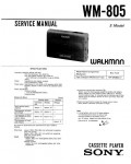 Сервисная инструкция Sony WM-805