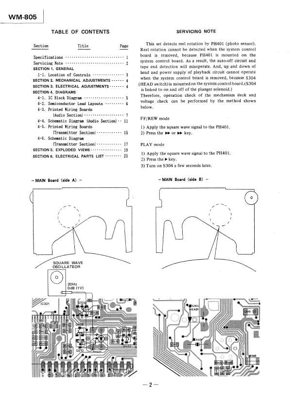 Сервисная инструкция Sony WM-805