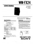 Сервисная инструкция Sony WM-FX24