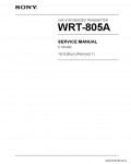 Сервисная инструкция SONY WRT-805A, 1st-edition, REV.1
