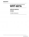 Сервисная инструкция SONY WRT-807A, 1st-edition, REV.2