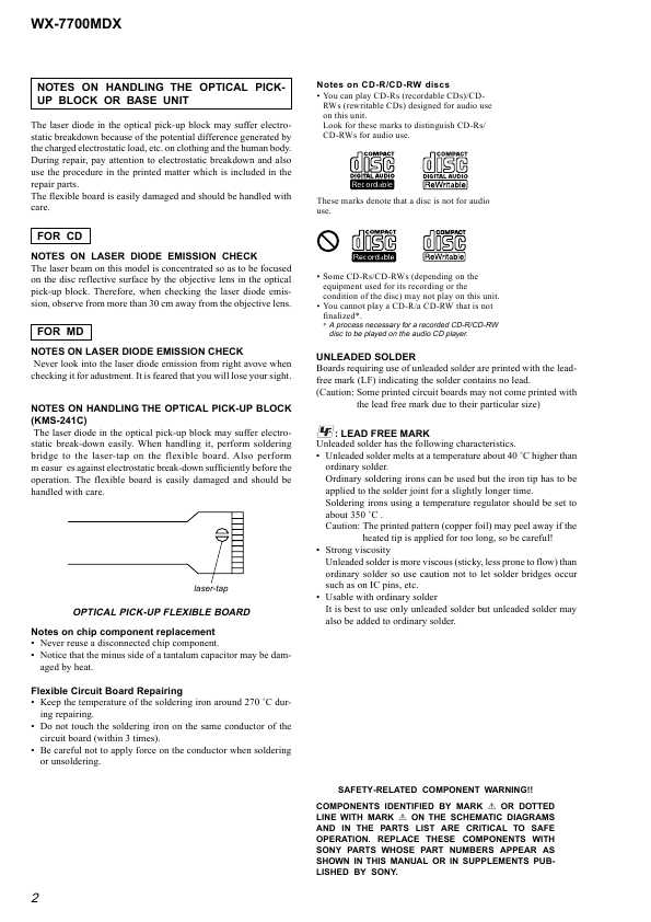 Сервисная инструкция Sony WX-7700MDX