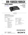 Сервисная инструкция Sony XM-1505SX, XM-1805GX
