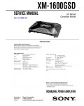Сервисная инструкция Sony XM-1600GSD